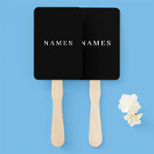 Éventail Simple Black Custom Ajouter Votre Nom Élégant