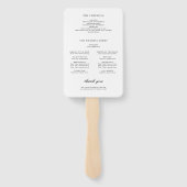 Éventail Simple Black & White Minimalist Wedding Program (Dos)