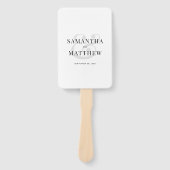 Éventail Simple Black & White Minimalist Wedding Program (Devant)