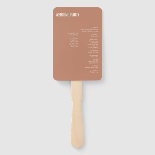 Éventail Simple Boho Terracotta Typographie Programme de ma (Dos)