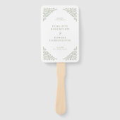 Éventail Simple Delicate Sage Floral Green Wedding Programm (Devant)