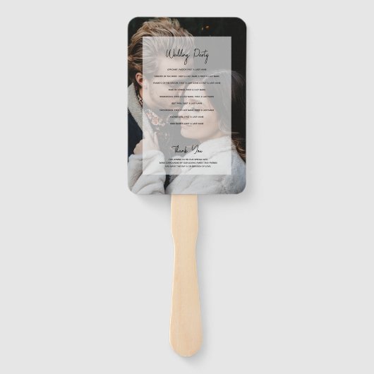 Éventail Simple Elegant 2 Photo Overlay Programme de mariag (Dos)