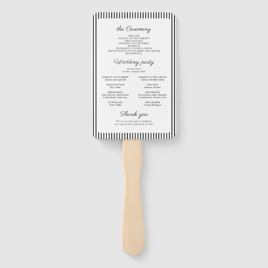 Éventail Simple Elegant Classy Script Photo Wedding Program (Dos)