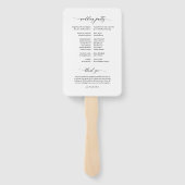 Éventail Simple Elégant Floral Black White Wedding Programm (Dos)