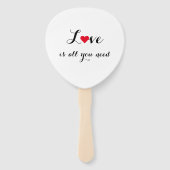 Éventail Simple élégant Mariage personnalisé Monogram Heart (Dos)