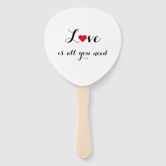 Éventail Simple élégant Mariage personnalisé Monogram Heart (Dos)