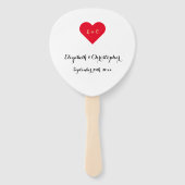 Éventail Simple élégant Mariage personnalisé Monogram Heart (Devant)