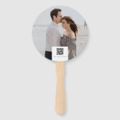 Éventail Simple Elegant Merci Mariage QR Code Photo (Dos)