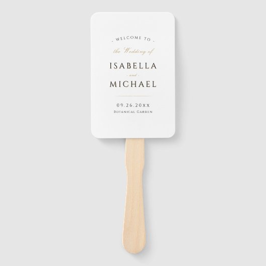 Éventail Simple Elegant Moderne Programme de Mariage Classi (Devant)