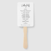 Éventail Simple Élégant Noir Blanc Moderne Programme de Mar (Dos)