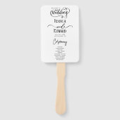 Éventail Simple Élégant Noir Blanc Moderne Programme de Mar (Devant)