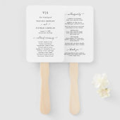 Éventail Simple Élégant programme de mariage monographique (Devant et derrière)