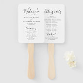 Éventail Simple Elegant Script Mariage programme de cérémon (Devant et derrière)