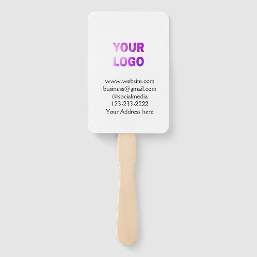 Éventail simple et minimal ajouter votre logo/design ici te (Dos)