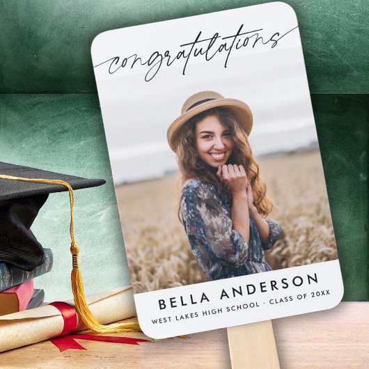 Éventail Simple Félicitations Graduation Script Photo
