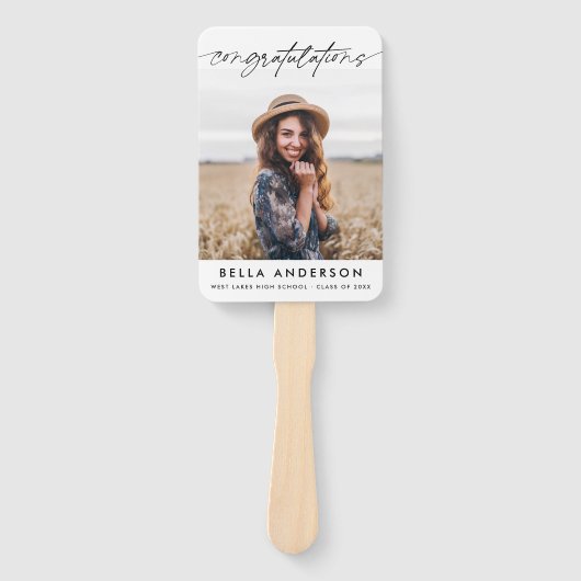 Éventail Simple Félicitations Graduation Script Photo (Devant)