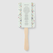 Éventail Simple Fleur sauvage Fern Mint Green Wedding Progr (Dos)