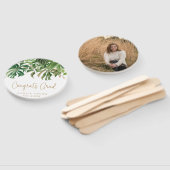 Éventail Simple Gold Tropical Photo Moderne Graduation (Non-assemblé)