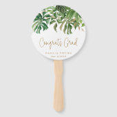 Éventail Simple Gold Tropical Photo Moderne Graduation (Devant)