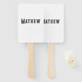 Éventail simple lettre initiale monogramme ajouter votre no (Devant et derrière)