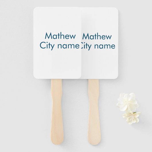 Éventail simple lettre initiale monogramme ajouter votre no (Devant et derrière)