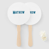 Éventail simple lettre initiale monogramme ajouter votre no (Devant et derrière)