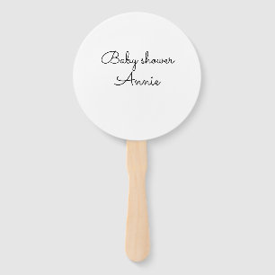 Éventail simple minimal ajoutez votre nom texte baby shower