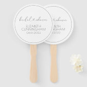 Éventail Simple minimaliste Élégant Fête des mariées Coeur (Devant et derrière)