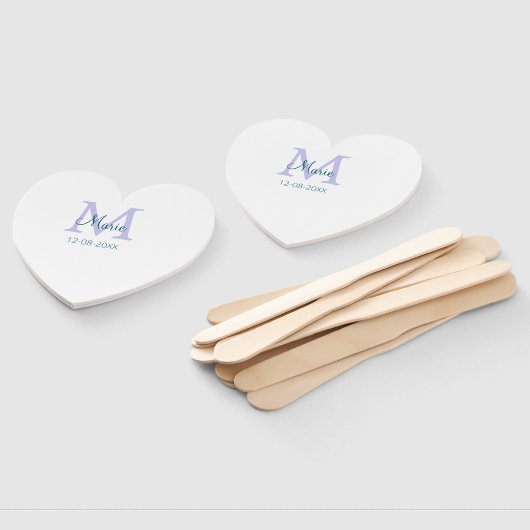 Éventail simple minimum ajouter nom monogramme violet vert  (Non-assemblé)