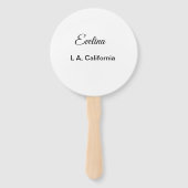 Éventail Simple minimum ajouter votre nom texte place ville (Dos)