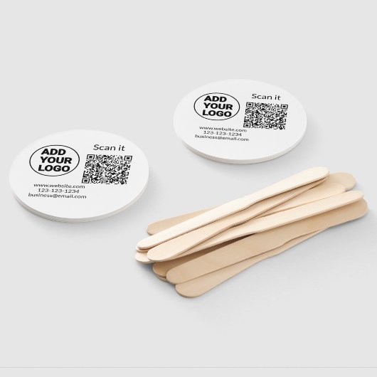 Éventail Simple minimum q r code ajouter logo code d'analys (Non-assemblé)