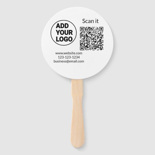 Éventail Simple minimum q r code ajouter logo code d'analys (Devant)