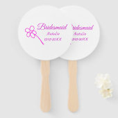 Éventail Simple minimum rose bridesmaid ajouter le nom de l (Devant et derrière)
