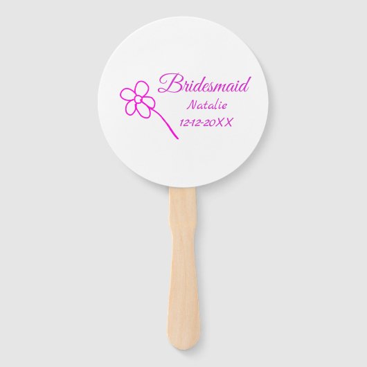 Éventail Simple minimum rose bridesmaid ajouter le nom de l (Devant)