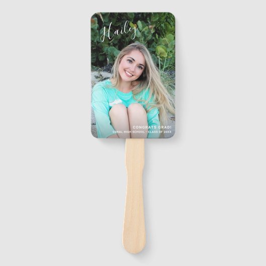 Éventail Simple Moderne Diplômé Photo Graduate Diplôme (Devant)