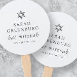 Éventail Simple moderne Elégante étoile de David Bat mitzva<br><div class="desc">Design est composé de typographie sans serif et de typographie cursive joueuse sur un arrière - plan simple. Disponible ici : http://www.zazzle.com/store/selectpartysupplies</div>