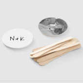 Éventail Simple Monogramme Photo Mariage moderne (Non-assemblé)