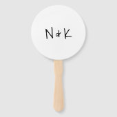 Éventail Simple Monogramme Photo Mariage moderne (Devant)