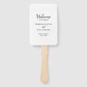 Éventail Simple Noir Blanc Moderne Mariage élégant (Devant)