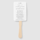 Éventail Simple Noir et Blanc Élégant programme de mariage (Devant)