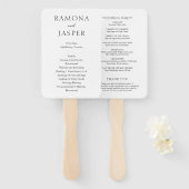 Éventail Simple Noir et Blanc Gras Programme de mariage mod (Devant et derrière)