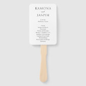 Éventail Simple Noir et Blanc Gras Programme de mariage mod (Devant)