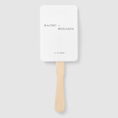 Éventail Simple photo de mariage noir blanc minimaliste (Devant)