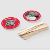 Éventail Simple Red White Digital Contact QR Code Photo (Non-assemblé)