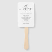 Éventail Simple Romance Calligraphie Wed Wedding Programme  (Devant)