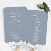 Éventail Simple Solid Dusty Blue Wedding Ceremony Program