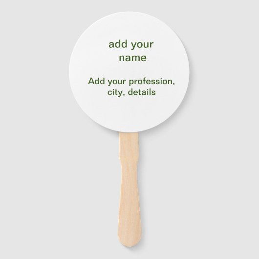 Éventail Simple vert minimal ajouter votre nom de texte pho (Devant)