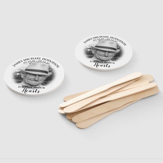 Éventail Simplistic Double Side Photo Memorial Favoriser (Non-assemblé)