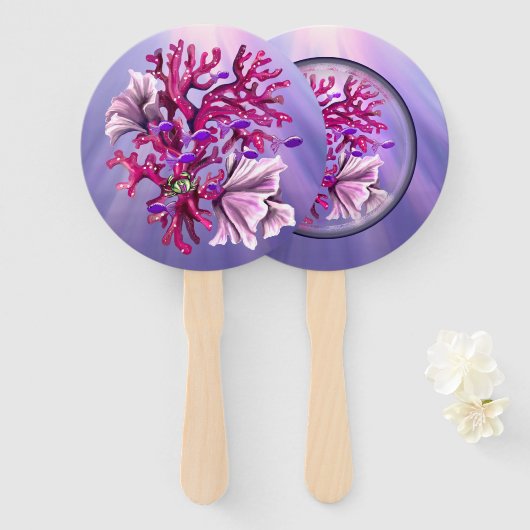 Éventail Sirène d'océan violet (Devant et derrière)