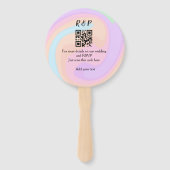 Éventail site web de mariage rsvp q r code ajouter nom text (Dos)